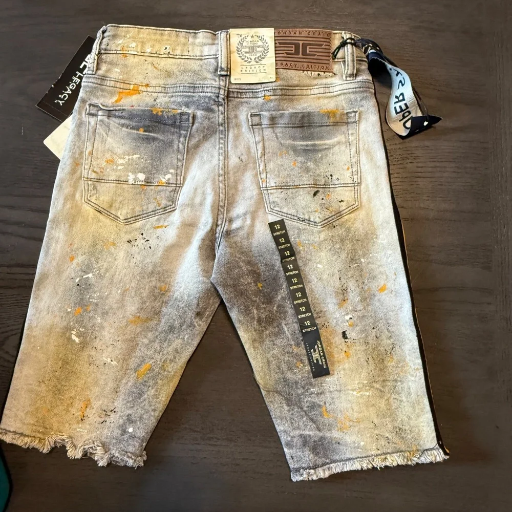 Jordan Craig Kids Cement‎ Wash Denim Shorts Size 12